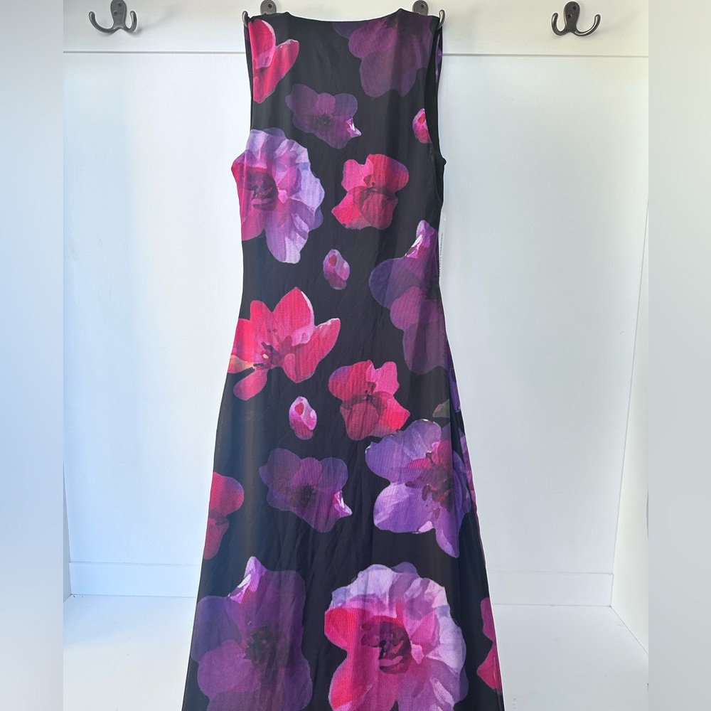 NWT Princess Polly Eviana Maxi Dress Floral Black Pink Purple Wedding - Size 4 - Picture 4 of 7